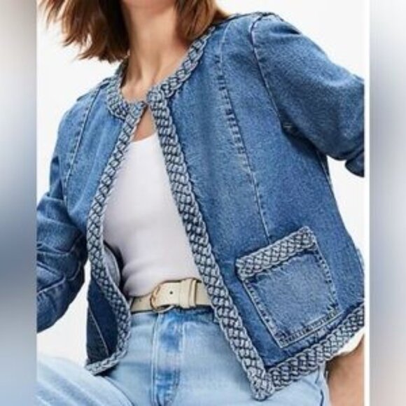 LOFT Jackets & Blazers - LOFT Braided Denim Jacket, XSmall